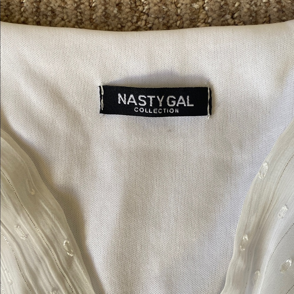 Nasty Gal White Sheer Cropped Blouse - Picture 3 of 12